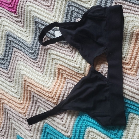 Nude. Label CUT OUT BRA WIDE STRAP - GOTS COTTON black xs nwt - Picture 1 of 7
